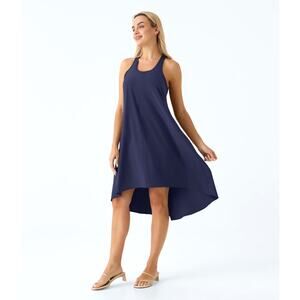 Halara Breezeful Pocket High Low Flowy Quick Dry Casual Dress Patriot Blue L